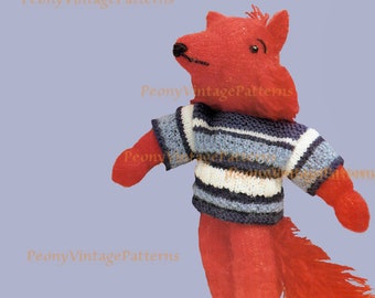 Vintage fox knitting pattern   l PDF Instant Download