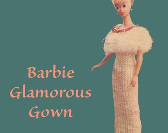 Barbie gown vintage knitting pattern   l PDF Instant Download
