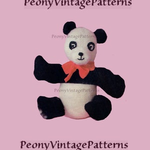 Vintage panda knitting pattern   l PDF Instant Download