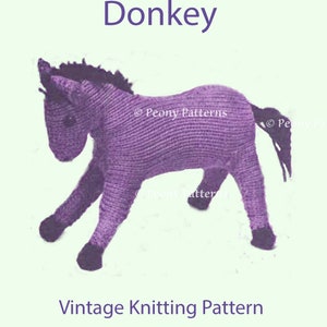 Vintage Pferd oder Zebra Strickanleitung l PDF Sofort Download