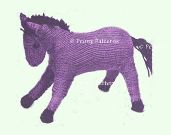 Vintage horse or zebra knitting pattern   l PDF Instant Download