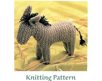 Cute vintage small donkey knitting Pattern  farm animals  l PDF Instant Download