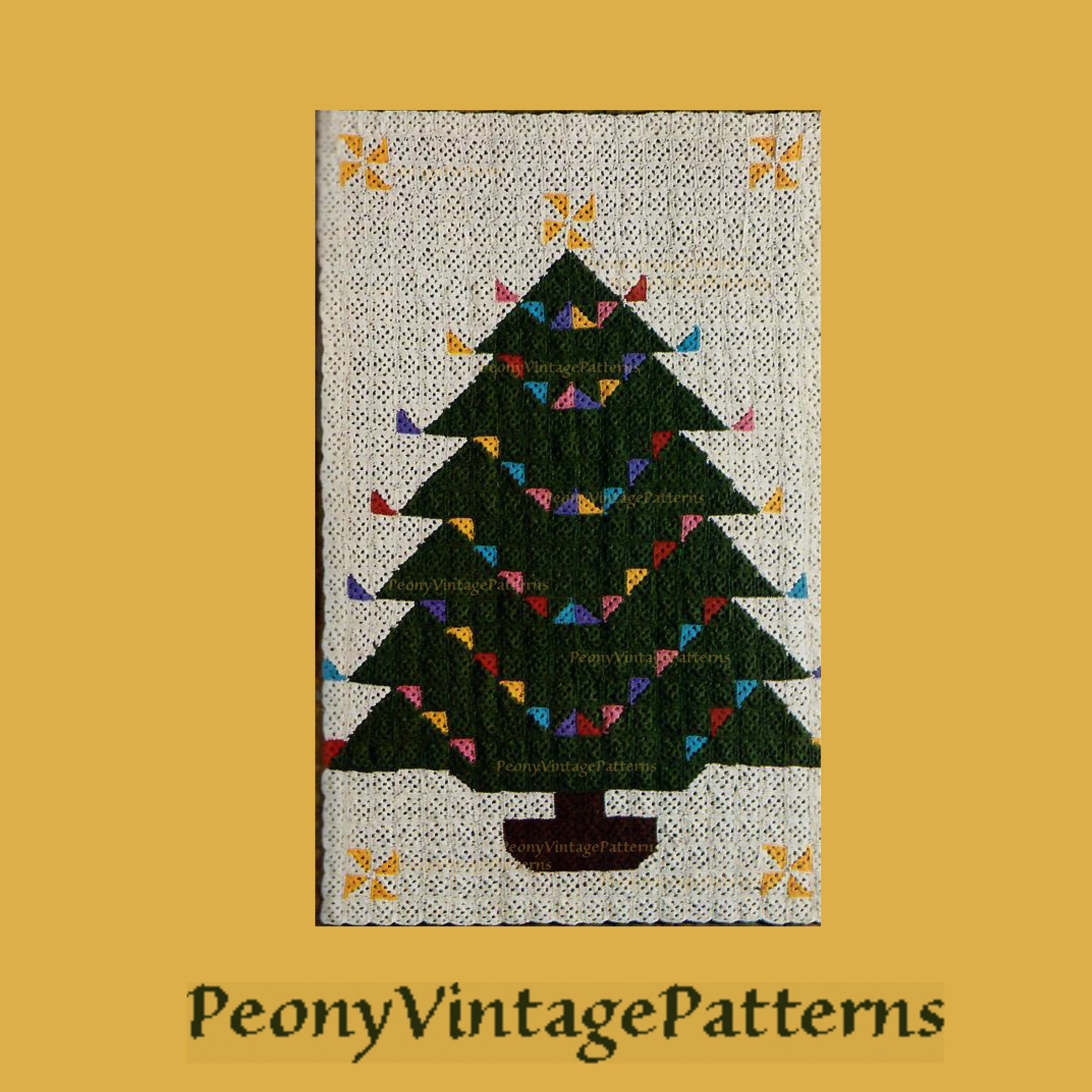30 Vintage Christmas Crochet Patterns for Holiday Decorating, Gifting, and Keepsakes 22 Heirloom Christmas Tree Afghan Rug