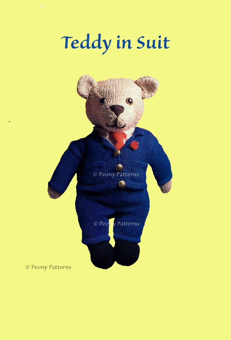 Bears Dolls Toys Beautiful Bear vintage knitting pattern l PDF Instant Download