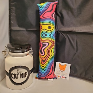 Beautiful colorful swirls Large organic catnip kicker toy for cats and kittens.