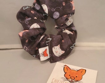 Hair Scrunchies in Various Cotton Cat Prints