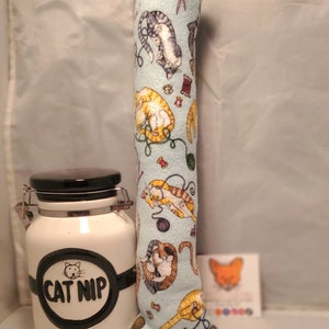 Knitting and Sewing Cats Cheeze Log Flannel Organic Catnip Kicker Toy forCats of All Ages image 1