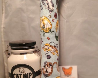 Knitting and Sewing Cats Cheeze Log Flannel Organic Catnip Kicker Toy forCats of All Ages