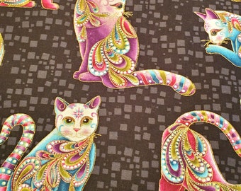 Sierlijke katten gevoerde speelmat, wasbare katoenfleece met gratis geuren (12" x 16")