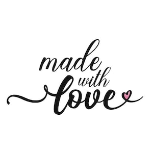 Handmade With Love By Labels (Knitting, Crochet, or Sewing Labels) -  personalized for handmade items, organic cotton