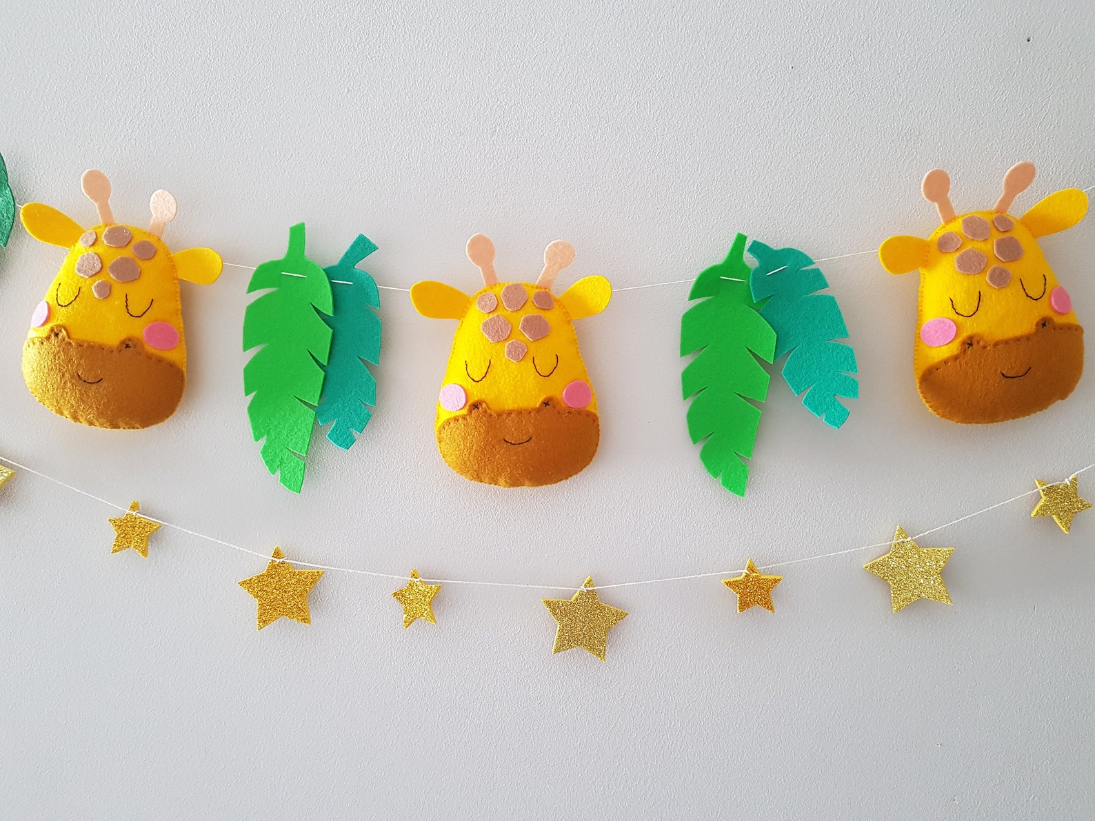 Safari nursery decor Giraffe garland felt baby garland Giraffe Etsy