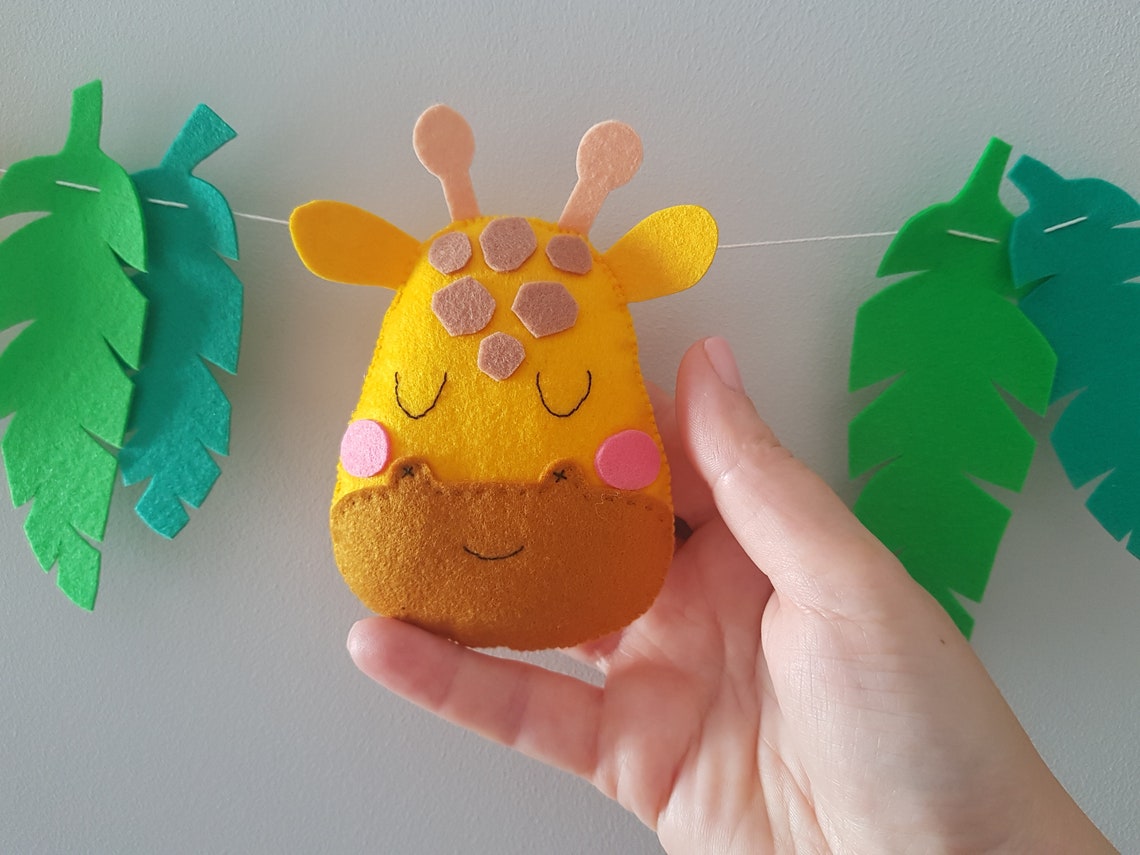 Safari nursery decor Giraffe garland felt baby garland Giraffe Etsy