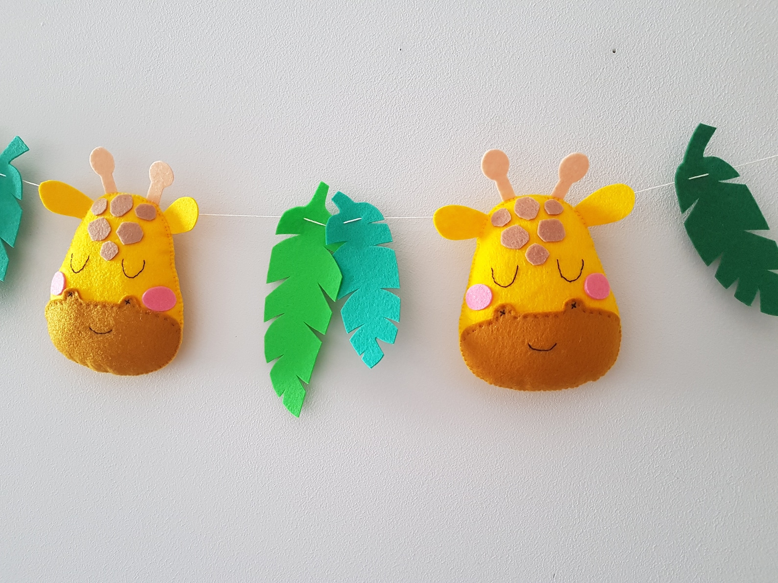 Safari nursery decor Giraffe garland felt baby garland Giraffe Etsy