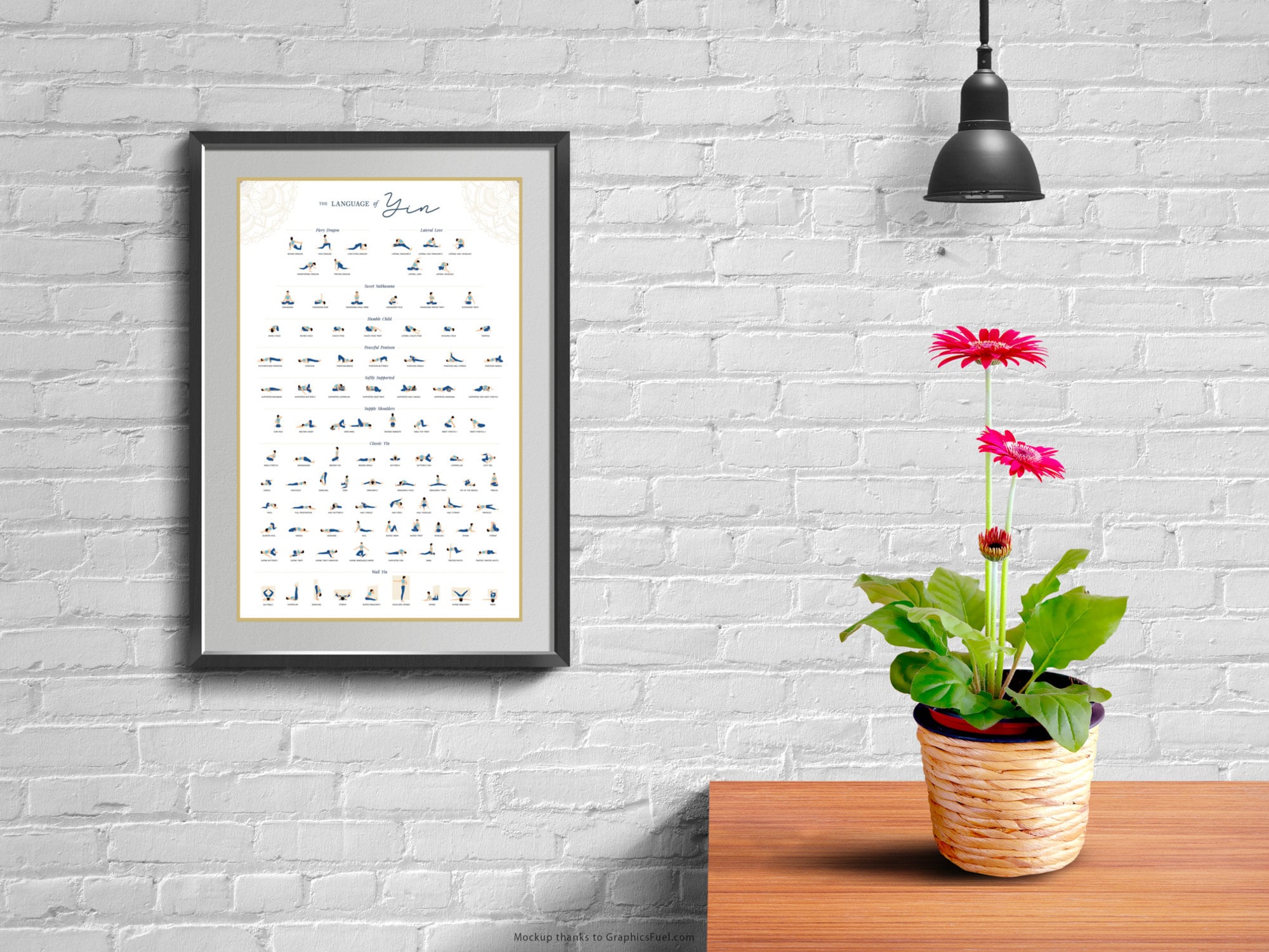 Yin Yoga Poses Poster - Yoga Poses Illustrations With Names - Printable ...