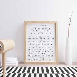 Yin-Yoga-Posen-Poster – Yoga-Posen-Illustrationen mit Namen – druckbares PDF