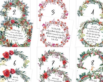 Woodland Christmas Advent Calendar Card Set with Bible Scripture Verses : A Christian Family Christmas Tradition | Christmas Countdown