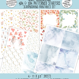 Adorable Bible Journaling 4x4 and 3x4&quot; Background Papers and Cards 4 Page Printable Starters Set | Instantly Download and Print Yourself!