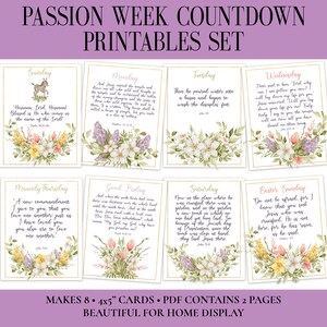 EASTER Passion Holy Week Verse Countdown Cards | Easter Gift | Easter Decoration | Easter Banner | Printable | Easter Countdown Scripture