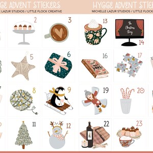 Advent Stickers to Print and Cut Yourself.  Hygge Christmas Countdown Stickers | PNG File for Cricut