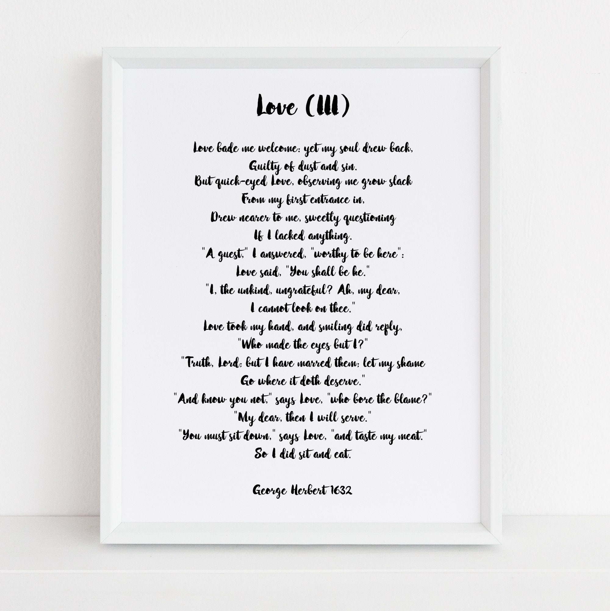 Love III - George Herbert Poem - Downloadable - Printable Love III - George Herbert Poem - Downloadable - Printable