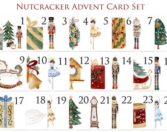 Nutcracker Advent Calendar Card Set with Bible Scripture Verses : Christian Family Christmas Tradition Christmas Countdown Advent Study