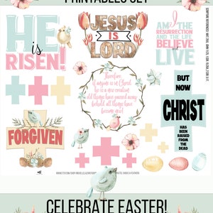 Easter Ephemera &quot;Stickers&quot; Bible Journaling Printable | Faith Journaling | Prayer Journal | Memory Dex Cards | Scrapbook | Instant Printable
