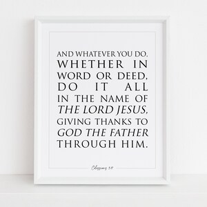 And Whatever You Do... Colossians 3:17 Art Print | Inspirational Art | Bible Verse Prints | Beautiful Christian Gifts and Prints