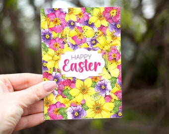 Afdrukbare Paaskaart | Vrolijke Paaskaart | Afdrukbare christelijke Paaskaart | 2 maten | Downloadbare kaarten DIY Paaskaart