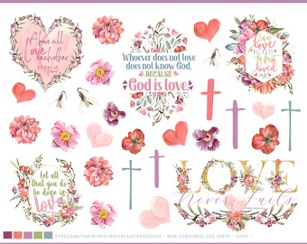 Love Never Fails Bible Journaling Printable | Valentine's Day Bible Verses | Faith Journal | Prayer Journal | Memory Dex Cards | Digital