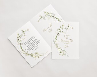 Druckbare Osterkarte | Innendesign enthalten | Ich bin die Auferstehung und das Leben | Christliche Karte | 2 Größen | Herunterladbare Karten