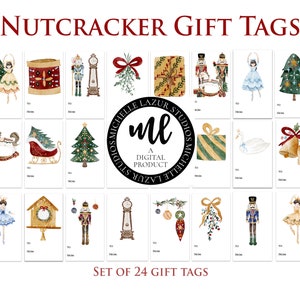 Nussknacker Geschenkanhänger | Herunterladen, ausdrucken und selbst ausschneiden | Digitaler Download | DIY Druckbare Geschenkanhänger Gunst Tags Weihnachtsgeschenk Tags