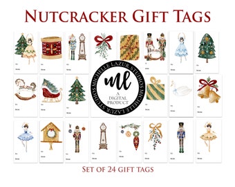 Nutcracker Gift Tags | Download, Print and Cut Yourself | Digital Download | DIY Printable Gift Tags Favor Tags Christmas Present Tags