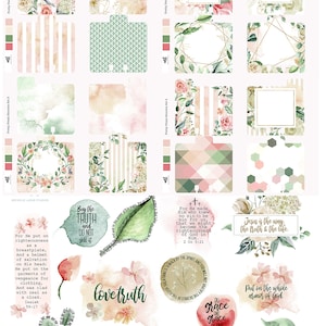 Memory Dex Set | Faith Bible Journaling Index Card and Sticker Set | The Armor of God | Pretty Pastel Florals | Digital Download | MemDex