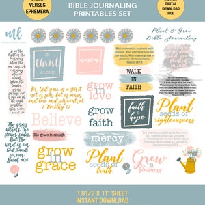 Plant and Grow, Bible Journaling Printable | Grow in Faith | Faith Journaling | Prayer Journal | Memory Dex Cards | Instant Printable