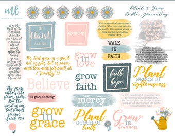 Plant and Grow, Bible Journaling Printable | Grow in Faith | Faith Journaling | Prayer Journal | Memory Dex Cards | Instant Printable