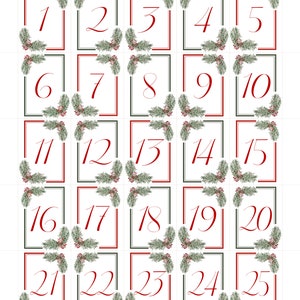 Mini calendrier de l'Avent DIY avec versets des écritures bibliques dans un beau décor de Noël | Mini cartes de l’Avent | 1,5 pouces x 2 pouces
