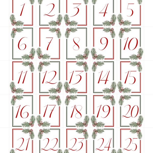 DIY Mini Advent Calendar Card Set with Bible Scripture Verses in Beautiful Christmas Decor | Mini Advent Cards | 1.5 inches x 2 inches