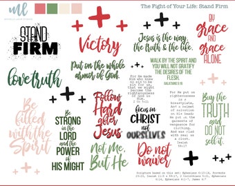 The Fight of our Lives Bible Study, Bible Journaling Printable | Stand Firm | Faith Journaling | Prayer Journal | Memory Dex Cards | Instant
