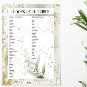 Books of the Bible Printable Page Insert for Happy Planner, Journals, Notebooks, or Print and frame. Instant, Digital File