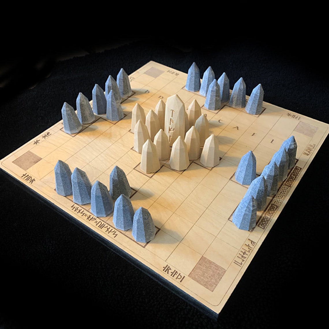 Hnefatafl Board Game Stone Pieces Etsy