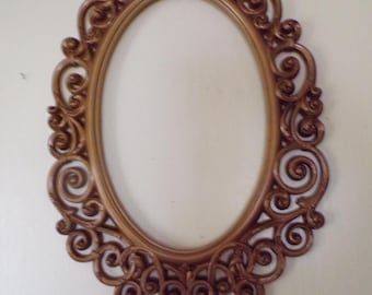 Vintage Mirror Oval 25 x 16  Fleur di lis Design Wall Mirror Decor, USA