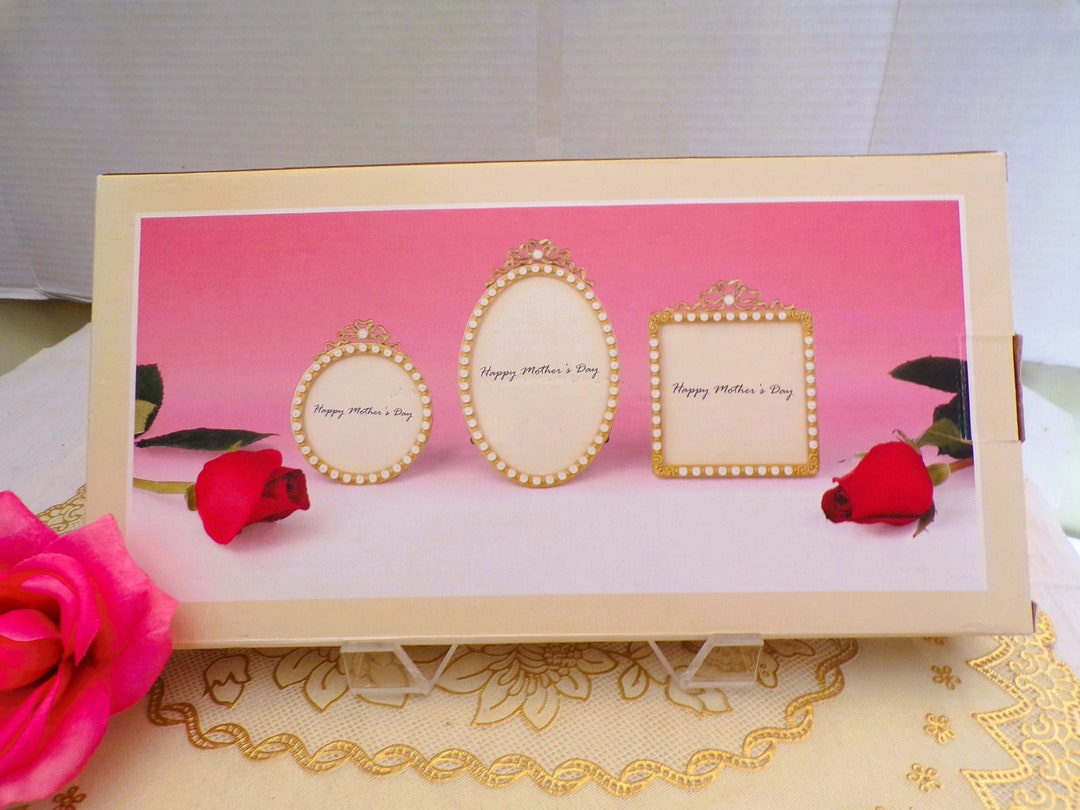 Vintage Collage Mini Frames Set of 3 Decorator Pearl Picture Etsy