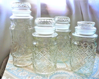 Vintage Planter Peanuts Glass Canister Jar 1984 and 1980