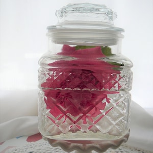 Vintage  Apothecary Tea Canister Wexford Criss-Cross by ANCHOR HOCKING