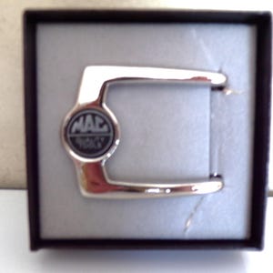 Vintage Mac Quality Tools Silver Belt Buckle USA Fits 1 1/4&quot; Belt