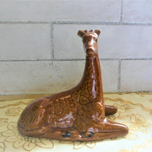 Vintage Giraffe Figurine Baby Calf African Safari Ceramic Statue