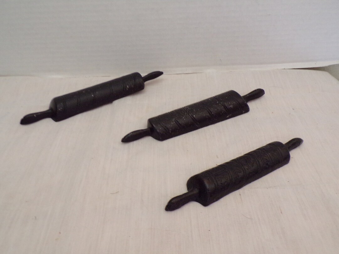 Vintage Rolling Pins Wall Art Decor, Kitchen Decor Pot Metal 3 Piece ...