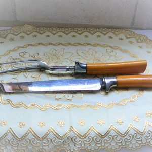 Vintage Besteck Edelstahl Bakelit Carving Set von Washington Forge, Sheffield, England