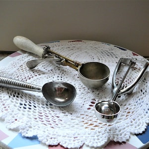 Vintage Gilchrist #31-INOX EDELSTAHL ROSTFREI Melon Baller-colher de sorvete vintage de Taiwan
