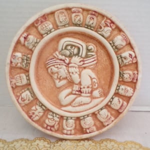 Mayan Zodiac Clay Wall Calendar Months of the Mayan Year, Astrology Calendar, 8&quot; Round Souvenir Cancun Mexico